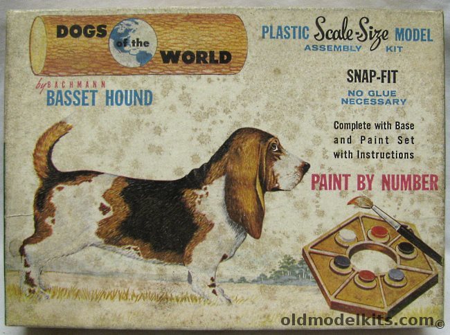 Bachmann 1/6 Basset Hound Dogs of the World, 8002-100 plastic model kit
